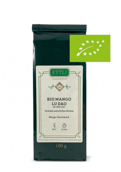 Bio Mango Lu Dao 100g
-Grüntee natürliches Aroma-
DE-ÖKO-006
