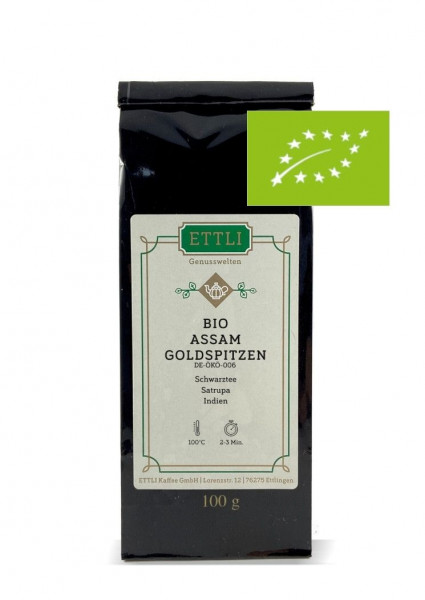 Bio Assam Goldspitzen 100g
-Schwarztee "Satrupa" Indien-
DE-ÖKO-006